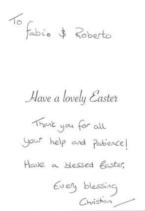 Comment from Christian Williams