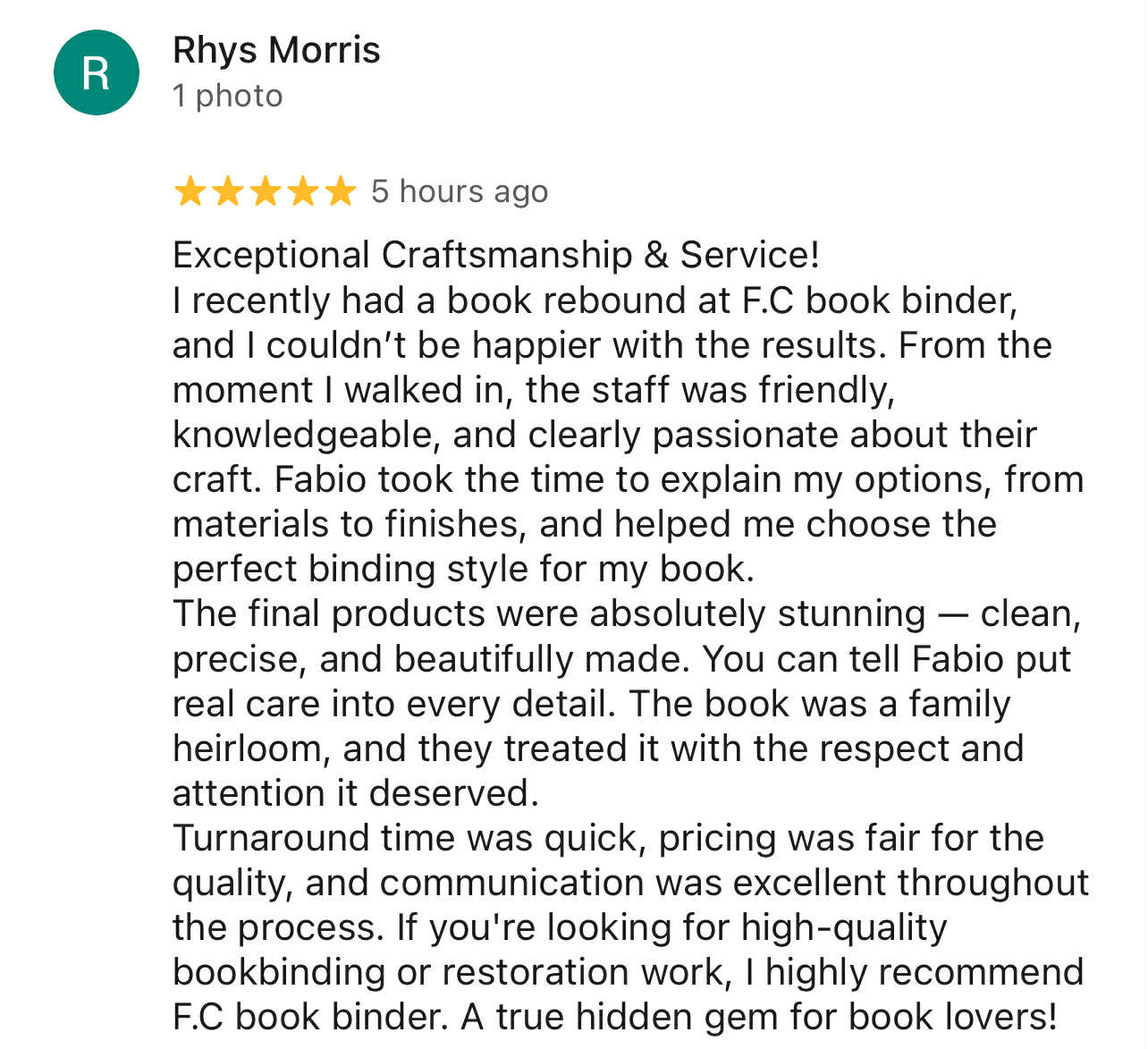 comment from Rhys Morris